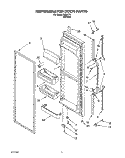 REFRIGERATOR DOOR Diagram and Parts List for 3XRA711  Whirlpool Refrigerator