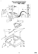MACHINE BASE Diagram and Parts List for LSR8244BW2  Whirlpool Washer