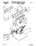 TOP AND CONSOLE, LIT/OPTIONAL Diagram and Parts List for LGV6646AW0  Whirlpool Dryer