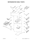 REFRIGERATOR SHELF PARTS Diagram and Parts List for KBWG11NCSS00  KitchenAid Refrigerator