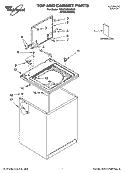 TOP AND CABINET PARTS Diagram and Parts List for 7MWD87600SM0  Whirlpool Washer