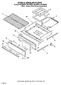 OVEN & BROILER PARTS Diagram and Parts List for SF315PEPW1  Whirlpool Range