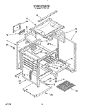 OVEN Diagram and Parts List for FLP320YW0  Roper Range