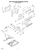 AIR FLOW AND CONTROL Diagram and Parts List for ACM062XK1  Whirlpool Air Conditioner