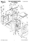 TOP AND CABINET PARTS Diagram and Parts List for WFW8200TW00  Whirlpool Washer