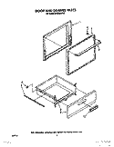 DOOR AND DRAWER Diagram and Parts List for RF3020XXN0  Whirlpool Range
