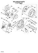 BULKHEAD PARTS, OPTIONAL PARTS (NOT INCLUDED) Diagram and Parts List for RED4440SQ0  Roper Dryer