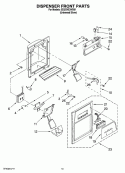 DISPENSER FRONT PARTS Diagram and Parts List for ED2GVEXVD01  Whirlpool Refrigerator