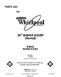 SECTION Diagram and Parts List for RH4931XWS1  Whirlpool Range Hood