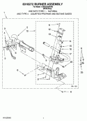 8318272 BURNER ASSEMBLY, OPTIONAL PARTS (NOT INCLUDED) Diagram and Parts List for 1CWGD5300VW0  Whirlpool Dryer