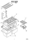 SHELF PARTS Diagram and Parts List for RT21SKXLQ02  Roper Refrigerator