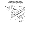 CONTROL PANEL PARTS Diagram and Parts List for DU1145XTPQ7  Whirlpool Dishwasher