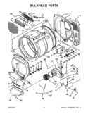 BULKHEAD PARTS Diagram and Parts List for WGD5500XW2  Whirlpool Dryer