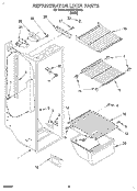 REFRIGERATOR LINER Diagram and Parts List for RS20EKXDW00  Roper Refrigerator