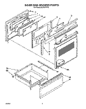 DOOR AND DRAWER Diagram and Parts List for RF376PXYQ0  Whirlpool Range