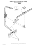 UPPER WASH AND RINSE PARTS Diagram and Parts List for KUDE60SXSS3  KitchenAid Dishwasher