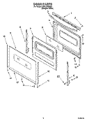 DOOR PARTS, OPTIONAL PARTS Diagram and Parts List for RF314PXMQ2  Whirlpool Range