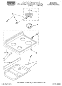 COOKTOP, LITERATURE Diagram and Parts List for FEP320YW2  Roper Range