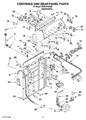 CONTROLS AND REAR PANEL PARTS Diagram and Parts List for 7MWS89700SM0  Whirlpool Washer