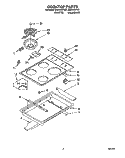COOKTOP Diagram and Parts List for RS6105XYW2  Whirlpool Range
