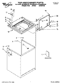 TOP AND CABINET PARTS Diagram and Parts List for 7MLSR8534PT0  Whirlpool Washer