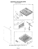 DISHRACK AND PANEL Diagram and Parts List for DU8700XT0  Whirlpool Dishwasher