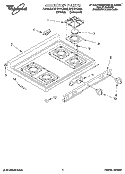 COOKTOP, LITERATURE Diagram and Parts List for SF317PEAW0  Whirlpool Range