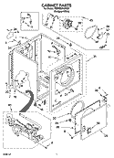 CABINET PARTS Diagram and Parts List for 7MBPS8843MQ0  Whirlpool Dryer