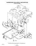 BURNER BOX, GAS VALVES,AND SWITCHES Diagram and Parts List for KGCT305TAL1  KitchenAid Cooktop