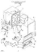TUB ASSEMBLY Diagram and Parts List for DU935QWDB0  Whirlpool Dishwasher