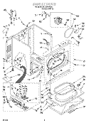 CABINET Diagram and Parts List for 8LGR5636FQ1  Whirlpool Dryer