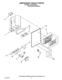 DISPENSER FRONT PARTS Diagram and Parts List for 7GSC22C6XY01  Whirlpool Refrigerator