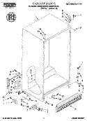 CABINET Diagram and Parts List for RS20EKXBW00  Roper Refrigerator