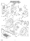 BULKHEAD Diagram and Parts List for 7MLGQ8857JQ4  Whirlpool Dryer