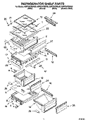 REFRIGERATOR SHELF PARTS Diagram and Parts List for KSRT25CRBL00  KitchenAid Refrigerator