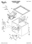 CABINET PARTS Diagram and Parts List for EH101FXRQ00  Whirlpool Freezer
