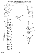 MOTOR AND ICE CONTAINER PARTS Diagram and Parts List for KSRX22FSST02  KitchenAid Refrigerator