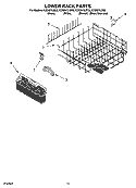 LOWER RACK PARTS Diagram and Parts List for KUDI01ILWH3  KitchenAid Dishwasher