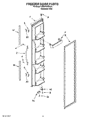 FREEZER DOOR PARTS Diagram and Parts List for 6ED2FHKXRL04  Whirlpool Refrigerator