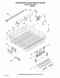 UPPER RACK AND TRACK PARTS Diagram and Parts List for KUDS30HXSS0  KitchenAid Dishwasher