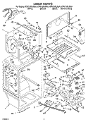 LINER Diagram and Parts List for KTRC19ELSS01  KitchenAid Refrigerator