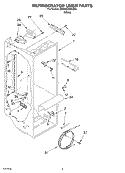 REFRIGERATOR LINER Diagram and Parts List for 3XES2SHGKQ00  Whirlpool Refrigerator