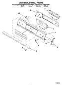 CONTROL PANEL PARTS Diagram and Parts List for GW395LEPQ01  Whirlpool Range