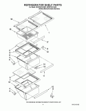 REFRIGERATOR SHELF PARTS Diagram and Parts List for 5ED5FHKXVQ00  Whirlpool Refrigerator