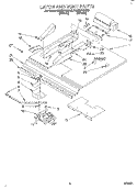 LATCH AND VENT Diagram and Parts List for KEBI271BWH0  KitchenAid Wall Oven