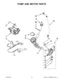 PUMP AND MOTOR PARTS Diagram and Parts List for CET8000AQ1  Whirlpool Washer Dryer Combo