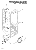 REFRIGERATOR LINER PARTS Diagram and Parts List for GD5RHAXRB00  Whirlpool Refrigerator