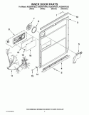 INNER DOOR PARTS Diagram and Parts List for KUDE40FXBT3  KitchenAid Dishwasher