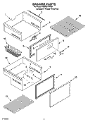 DRAWER PARTS Diagram and Parts List for KDDO27TRX00  KitchenAid Refrigerator