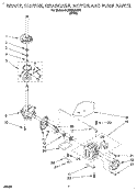 BRAKE, CLUTCH, GEARCASE, MOTOR & PUMP Diagram and Parts List for 3LSP8255BW0  Whirlpool Washer